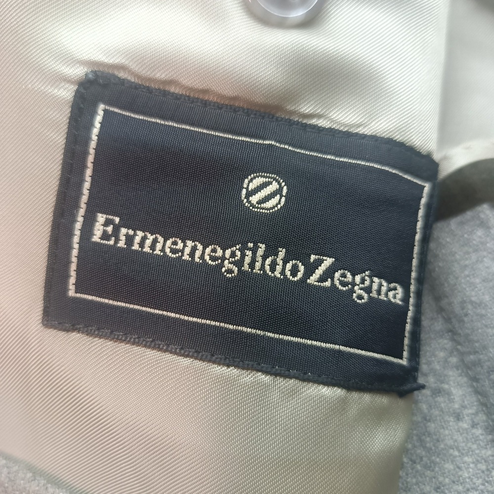 Ermenegildo Zegna Silk Cashmere Sport Coat Mens 44l Light Grey Blazer Luxury View 2